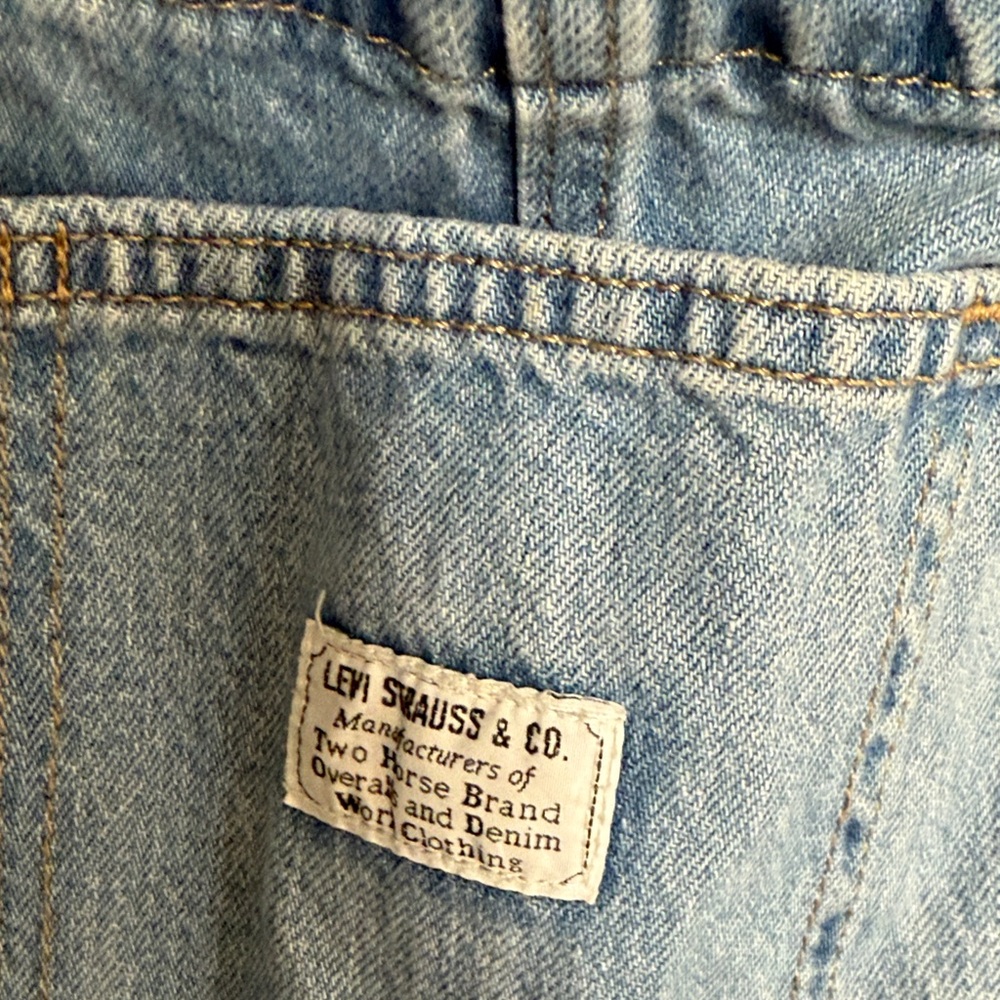 Levi's Light Blue Denim Overalls - Picture 2 of 7